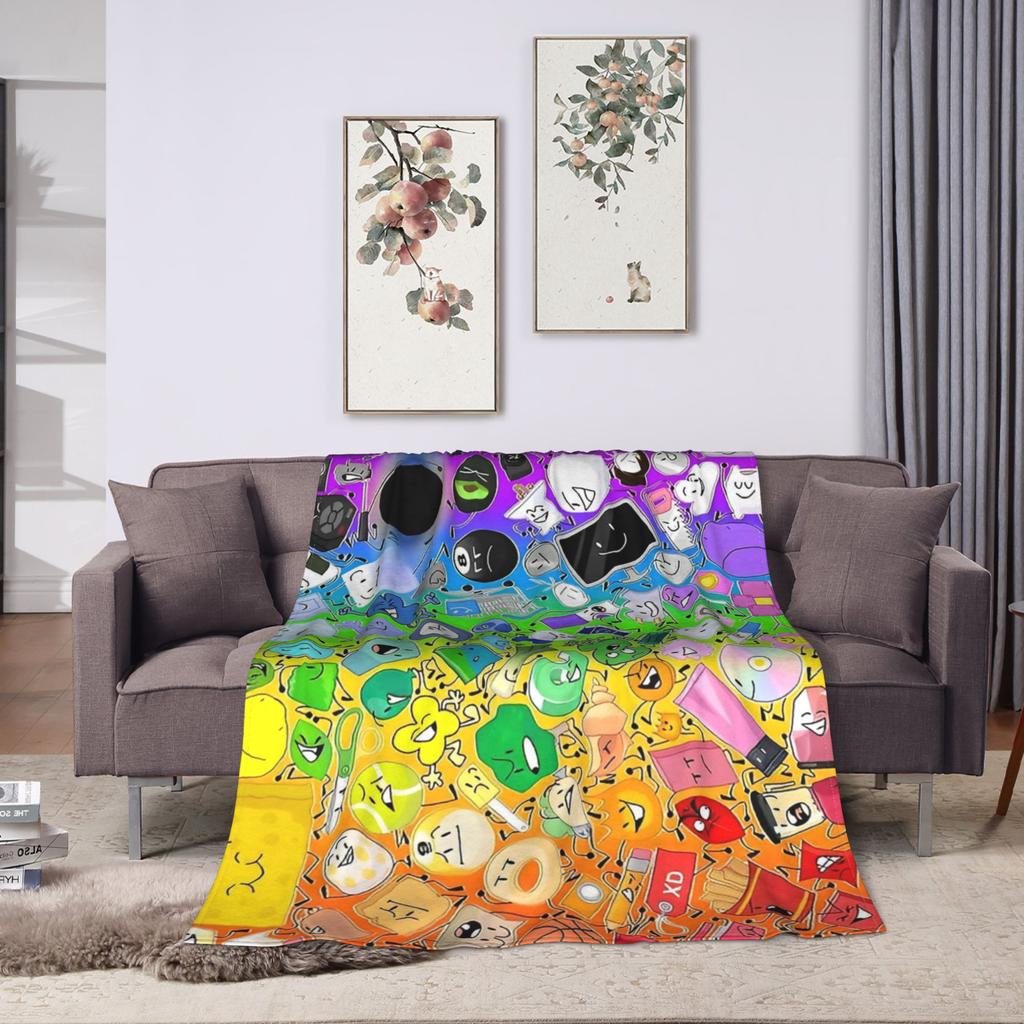 BFDI Inanimate Insanity Blankets Flannel Autumn/Winter  Portable Lightweight Throw Blanket for Home Outdoor Rug Piece