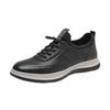 Red Dragonfly Men's Waterproof No-Tie Leather Travel Shoes - 2025 Black Cowhide Wear-Resistant Sports Shoes