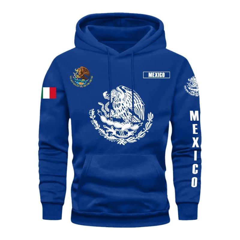 Sweat à capuche Drapeau Mexicain Aigle avec Cactus Pirate Quotidien Extérieur Fitness Sport Décontracté Chaud Automne Hiver Hommes Femmes Haut