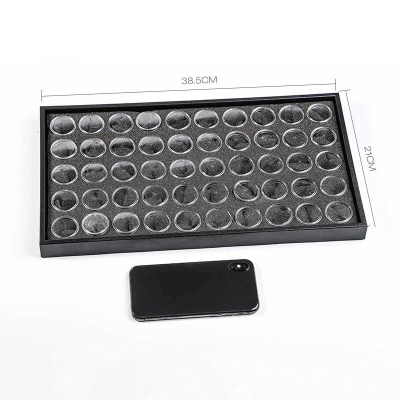 25/ 50 Grids Gem Display Case Diamond Storage Box Small Round Plastic Containers Box Jewelry Organizer Container with Foam