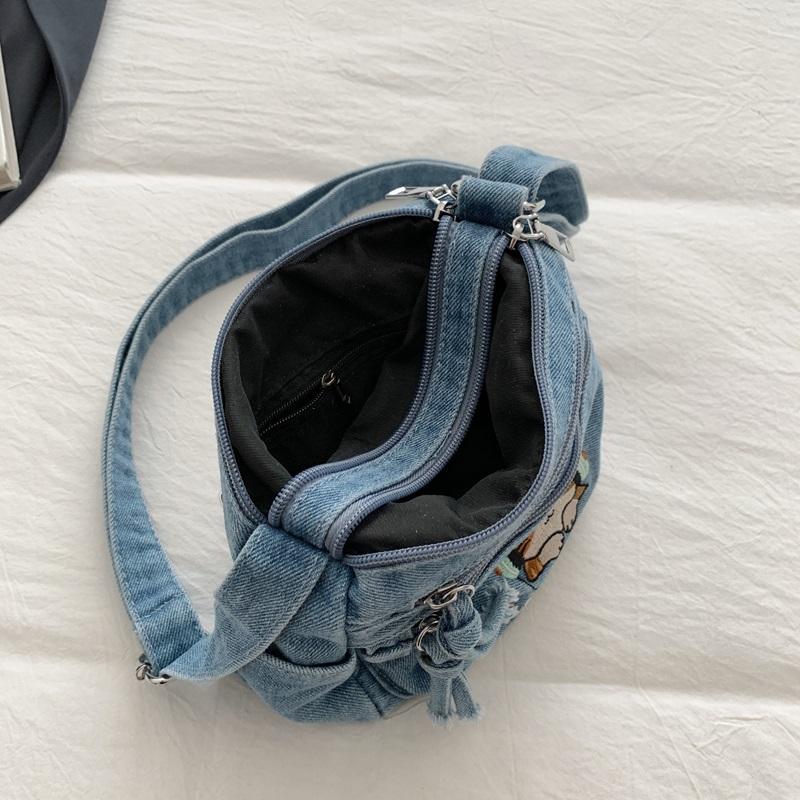 Kätzchen Bestickt Handy Tasche Jeans Tasche Damen Schulter Crossbody Tasche