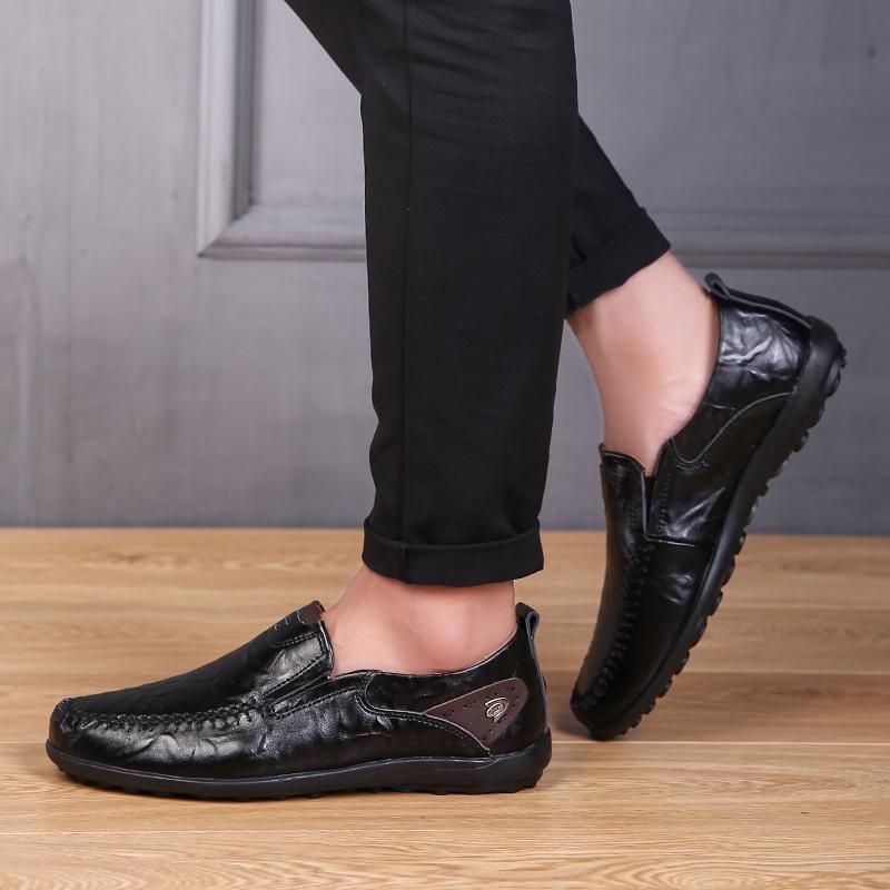 Pantofi casual realizati manual Mocasini pentru barbati Pantofi plati confortabili din piele Mocasini din piele moale38-47