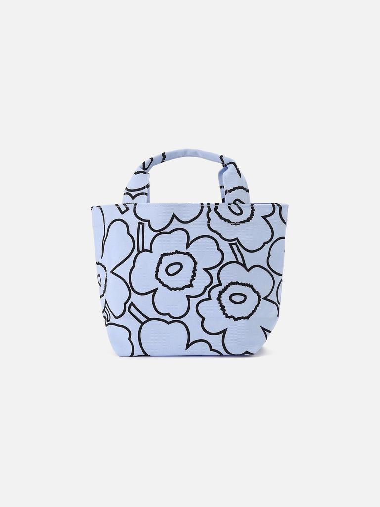 Marimekko Piirto Unikko Lunchbag Tote Bag (Japan Exclusive) Women's, 52152259294020, Light Blue x Black