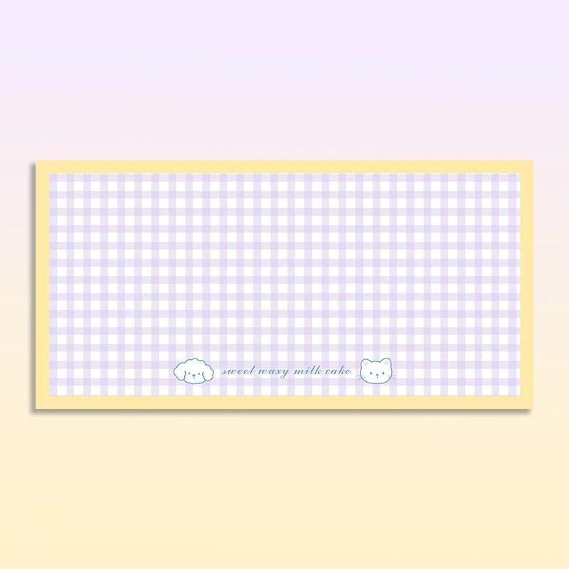 Pet Waterproof Carpet Cat Dog Eating Mat Blue Plaid Pvc Leather Non-slip Floor Mats Cute Sweet Home Decoration Rug for Kitchen