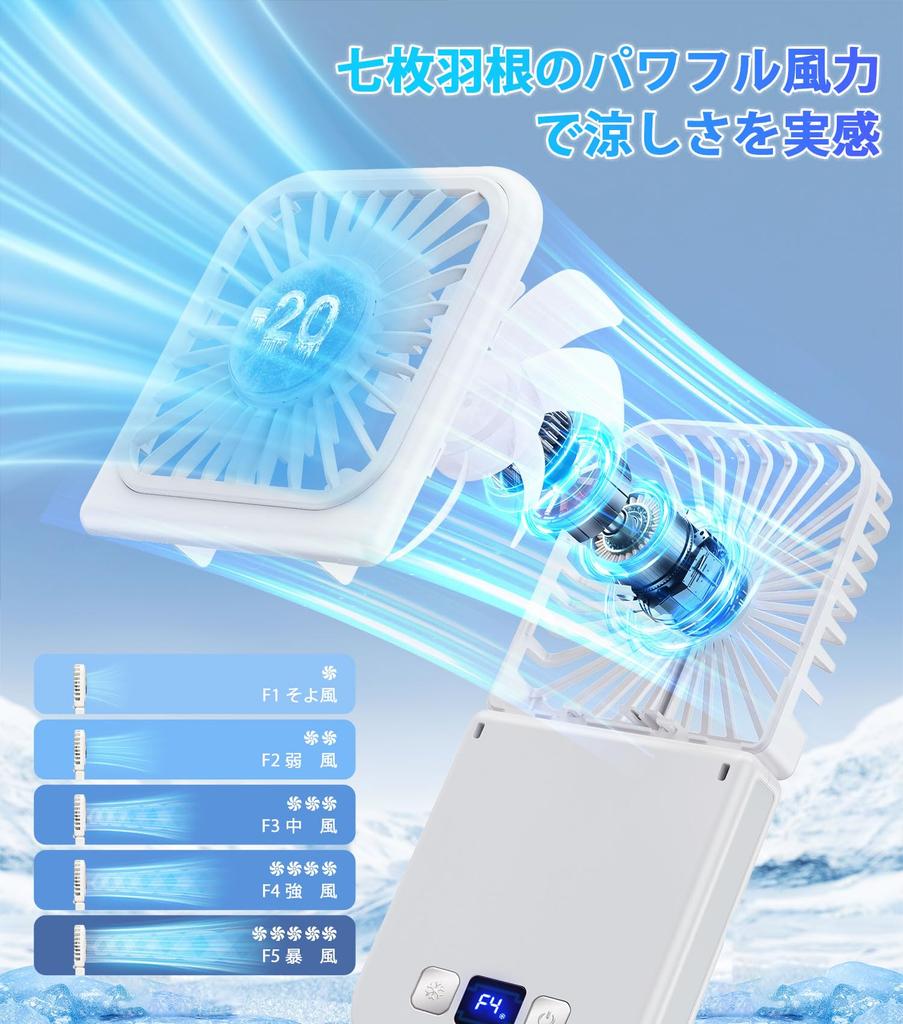 KANICHI Multifunctional Cooling Fan with Cooling and Tabletop USB Portable Fan with Fast 5 Speed Perfect Gift for Day or Day Plate, Foldable,