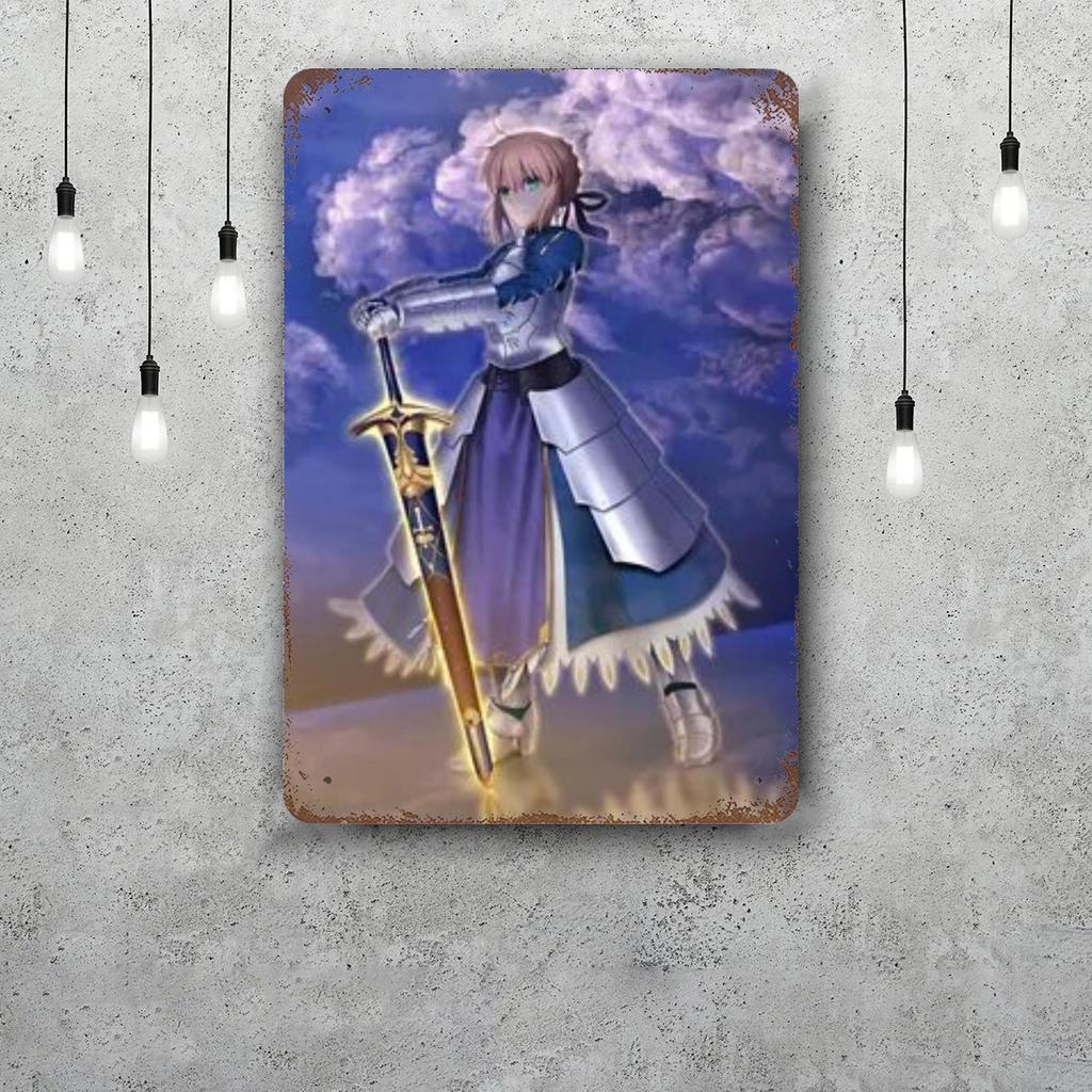 saga fate anime Classic Poster Rusty Metal Plaque Retro Decorative Plate Bar Man Cave Garage Club Metal Sign Wall Decoration