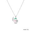 Colorful Zircon Cherry Pendant Necklaces for Women Girls Stainless Steel Trendy Romantic Jewelry Accessories Gifts