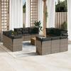 VidaXL Garden Lounge Set with Cushions 13 Pcs Grey Braided Resin 3223540