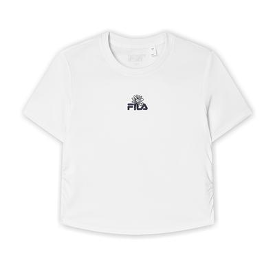 Original Logo Round Neck Pullover Short Sleeve T-Shirt Women T-Shirts Cloud-Mushroom-White F11W429117FWT