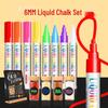 6mm Water-Soluble Erasable Fluorescent Chalk Pen for Acrylic and Glass Boards
