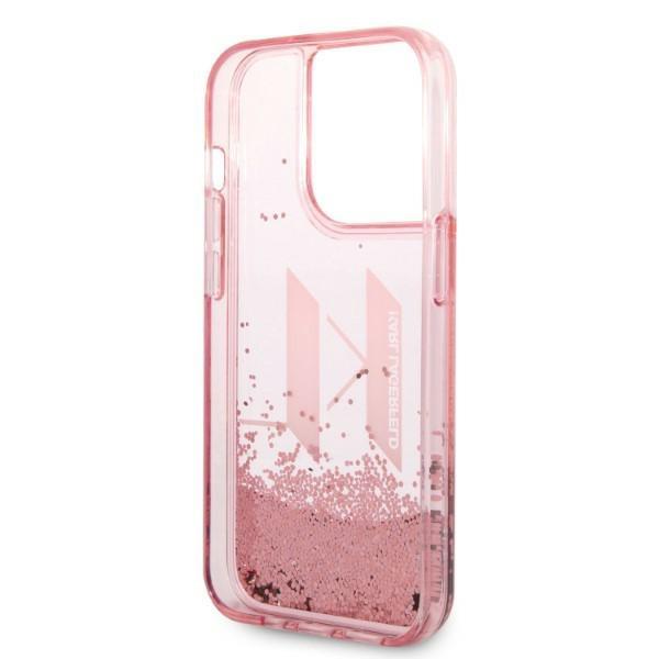 Etui Do iPhone 14 Pro Karl Lagerfeld Liquid Glitter Różowe
