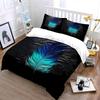 Bright Blue Feather Motif. Bedding Sets Duvet Cover Sets Duvet Covers Pillowcases(1 * Duvet Cover 2 * Pillowcases Without Duvet Insert)