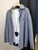 Damen Langarmshirt mit Karomuster-Stickerei, kleiner Hund, Slim Fit - Frühling/Herbst, Koreanischer Stil, Sonnenschutz