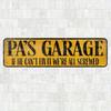 1pc PA's Garage Retro Metal Wall Sign, Vintage Waterproof Iron Plaque for Home Bar Man Cave Garage Decor, Father's Day Gift