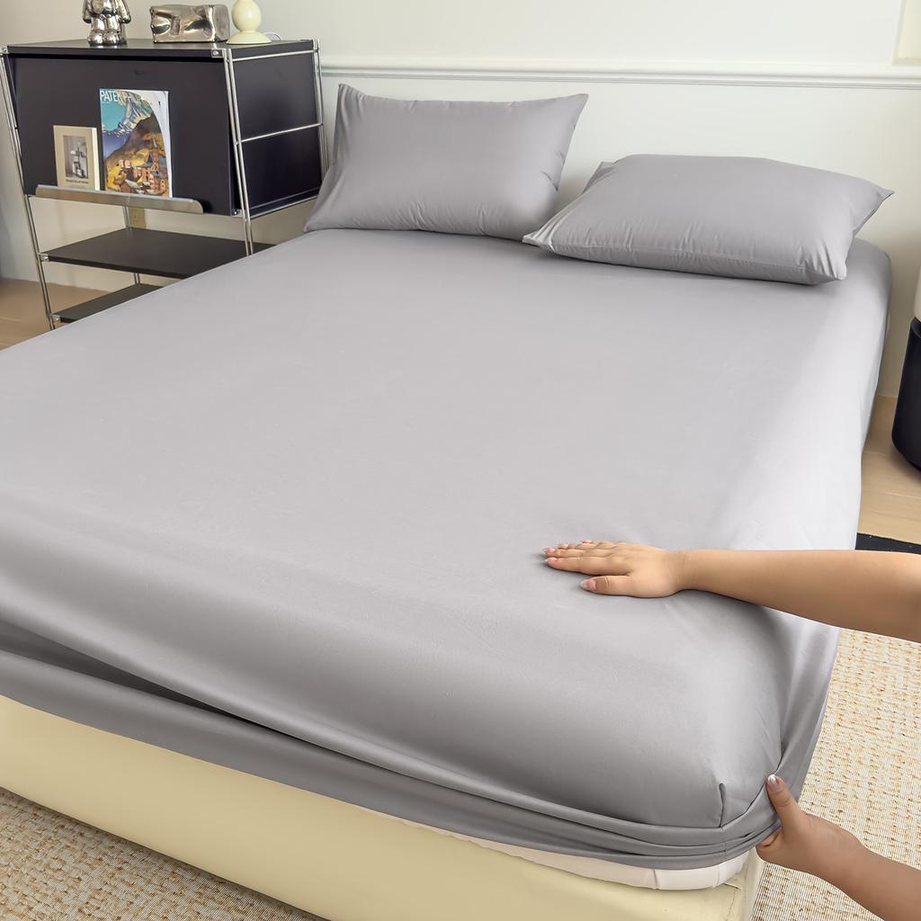 Lençol de Elástico Impermeável de Algodão com Elástico Capa de Colchão Antiderrapante Ajustável para Cama Individual Dupla King Queen 150/180/200cm