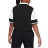 Nike Colorblock Polo Korte Mouw Sport Casual T-shirt Dames Tops Zwart Wit FV0188-010