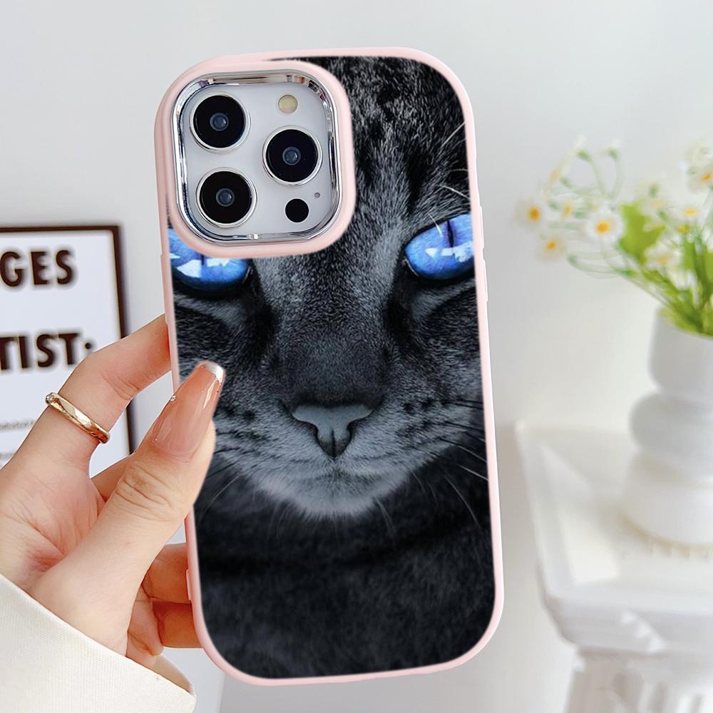 LZ3 Black Cat Green Eyes Soft Phone Case for Samsung S24 Ultra S23 Plus S21 FE A16 A54 A52 A06 Infinix Hot 40 30i Lens Protection Shockproof Cover