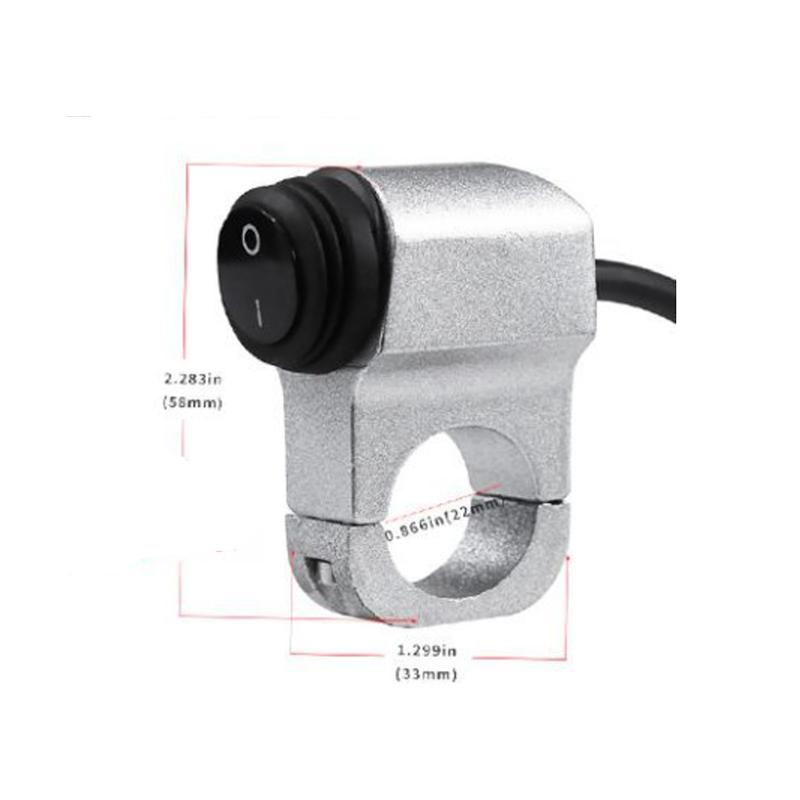 12-60V 10A Black Motorcycle Aluminum Alloy Handlebar Headlight ON/OFF Button Light Switch Motor Accessory Without Pilot Lamp
