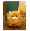 Adorable Highland Cattle Plush Doll - Round Cushion, Cartoon Ornament, Perfect Children's Birthday Gift.