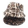 Women S Leopard Print Bucket Hat Winter Thick Warm Stylish Casual