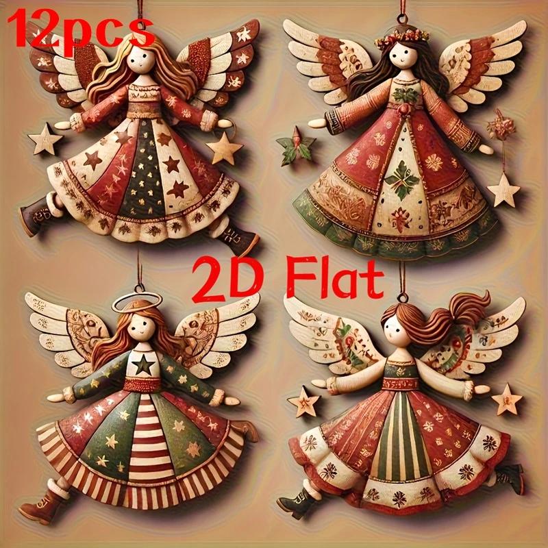 

Christmas Tree Hanging Pendant Angels Doll Pendant Wooden Angels Decorations For Christmas Party New Year Wedding Decor
