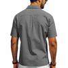 Men's Casual Short Sleeve Button Down Shirts Workwear Style Turn Down Collar Chest Pocket Blouse Tops for Daily Vacation Beach