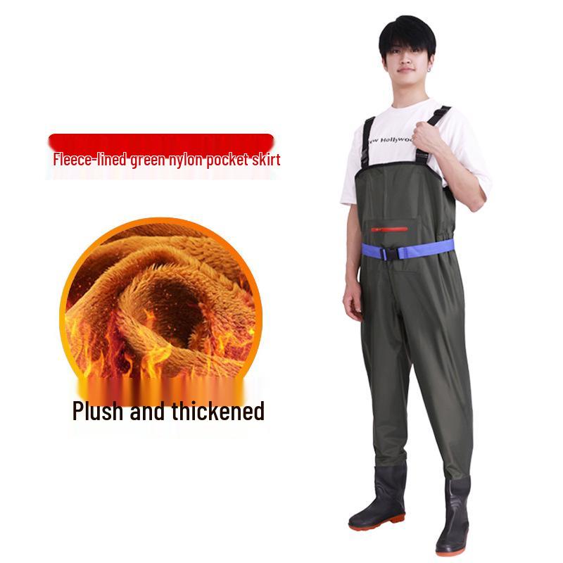 

Прочные водонепроницаемые хлопковые рыболовные вейдерсы - на флисовой подкладке, полутела или полные, цельная конструкция, утолщенные для тепла. 39