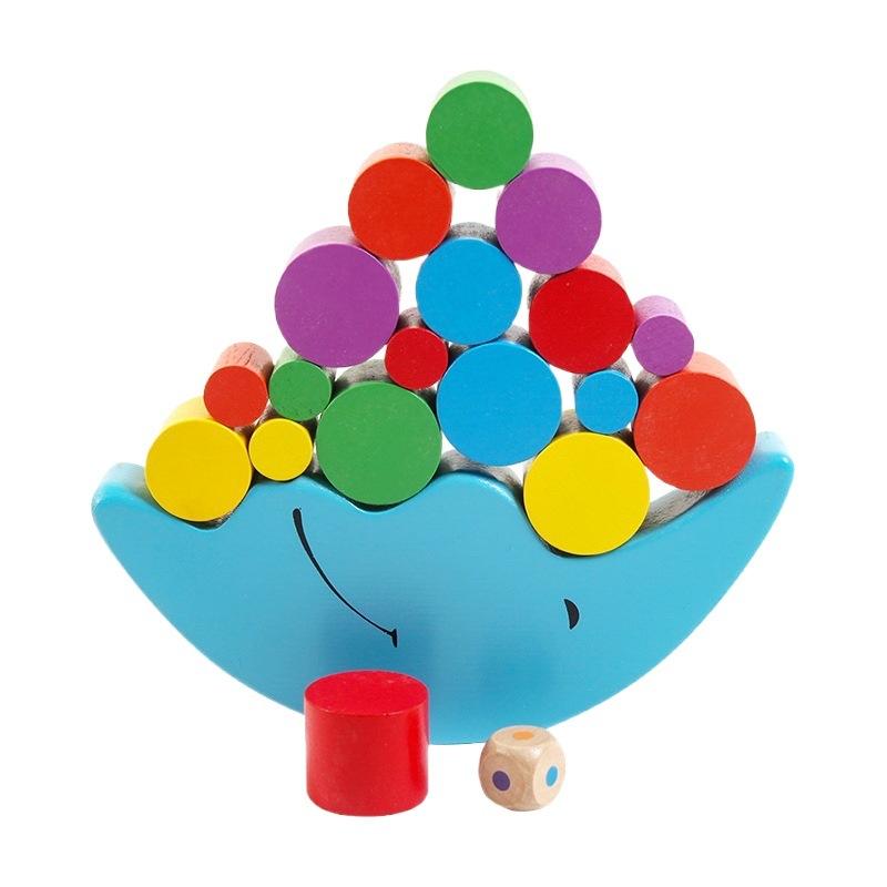 Toys Educational Wooden Moon Balance Block Game Stacking Balance Toy Montessori Fine Motor Training For Kids Children