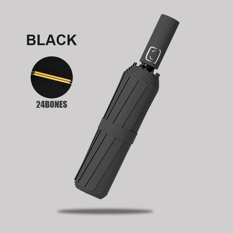 

Большой 24-х костный однотонный автоматический зонт, легкий складной, большого формата, уличный солнцезащитный козырек с защитой от ультрафиолета, автоматический зонт metal-fiber composite&24K