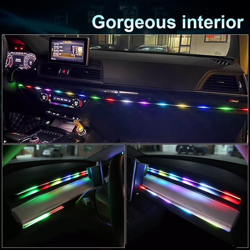 Universal Car Interior LED Ambient Lights USB APP Control Remote RGB Acrylic Guide Fiber Dashboard Symphony Atmosphere Lamp 12V