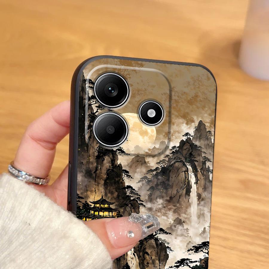 Ink Art Print Japanese Landscape Mountain Case for Xiaomi Redmi Note 13 Pro Plus 11 14 12 Pro 10S 9S 11s 12s 10 7 8 9 Funda