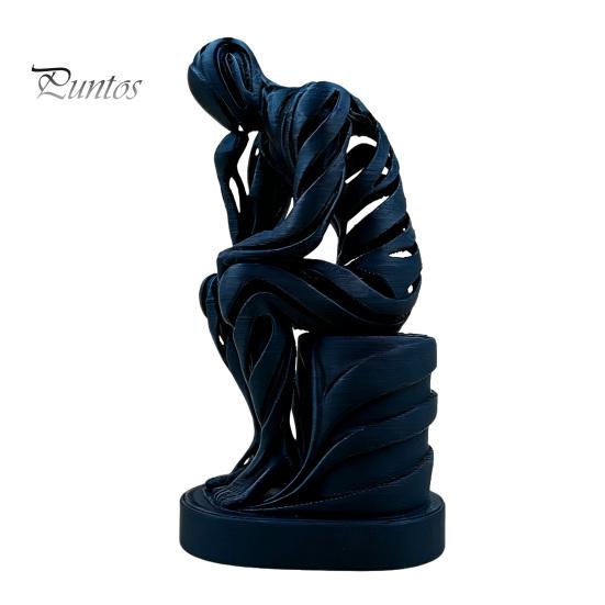 Matte Finish Sculpture Abstract Thinker Ornament, 3D Printed White Sculpture, Study Room Ornament Living for Desktop Bookshelf Decoration Contemporary