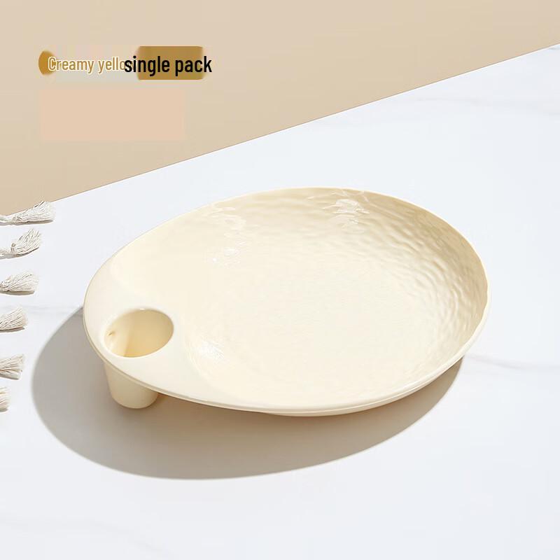 

ZISIZ Oval Fruit and Snack Plate with Integrated Toothpick Holder