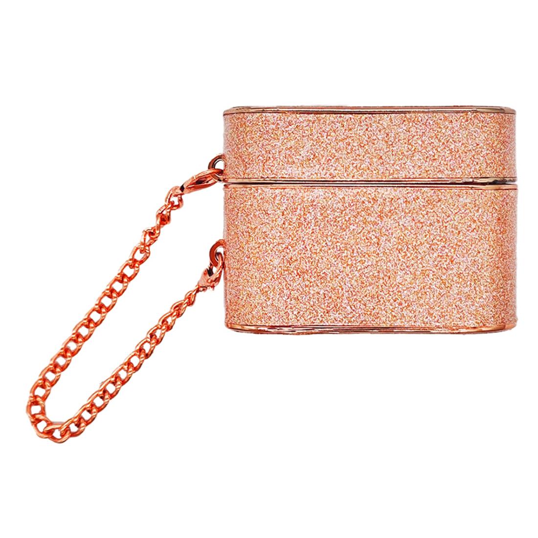 

Для Apple AirPods Pro Чохол для навушників з текстурою шкіри, блискучою пудрою, у формі стовпчика, сумісний з Bluetooth Rose Gold