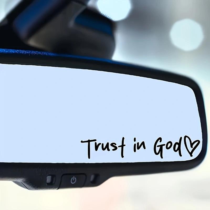 Faith In God Car Rearview Mirror Sticker: Trust and Believe In Jesus