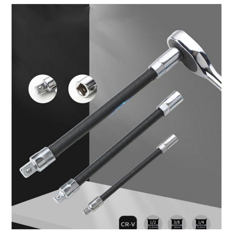 ABYN-Flexible Socket Extension Bar Set 1/2" 1/4" 3/8" Shaft Drive 12" 10" 8" 6" Flexible Socket Extension