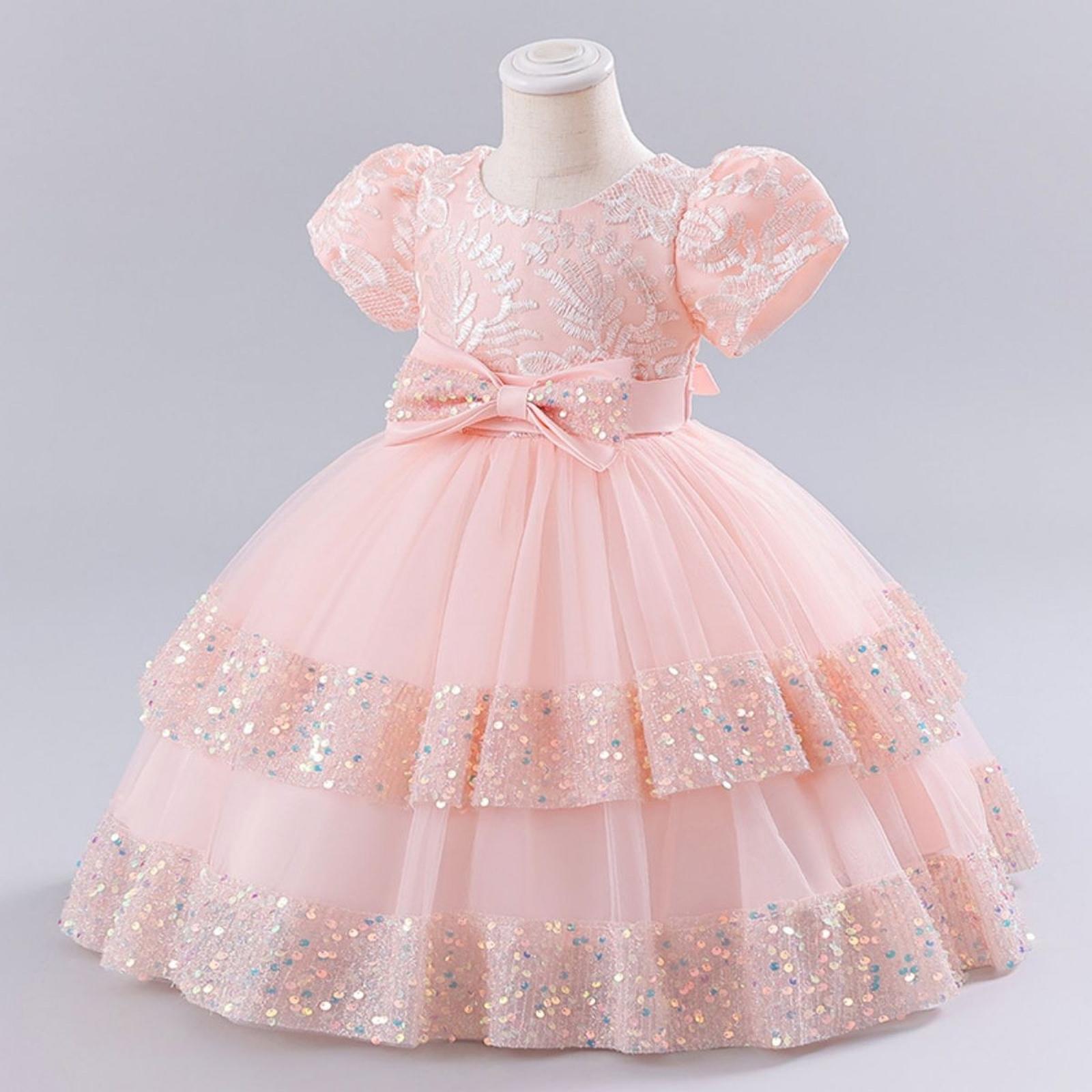 

Платье принцессы для девочек для выступления 100 розовый