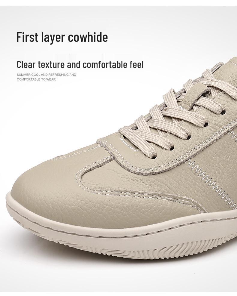 Wiosna 2025 Męskie Casualowe Oddychające Skórzane Buty ze Skóry Bydlęcej - Miękki Design z Prawdziwej Skóry