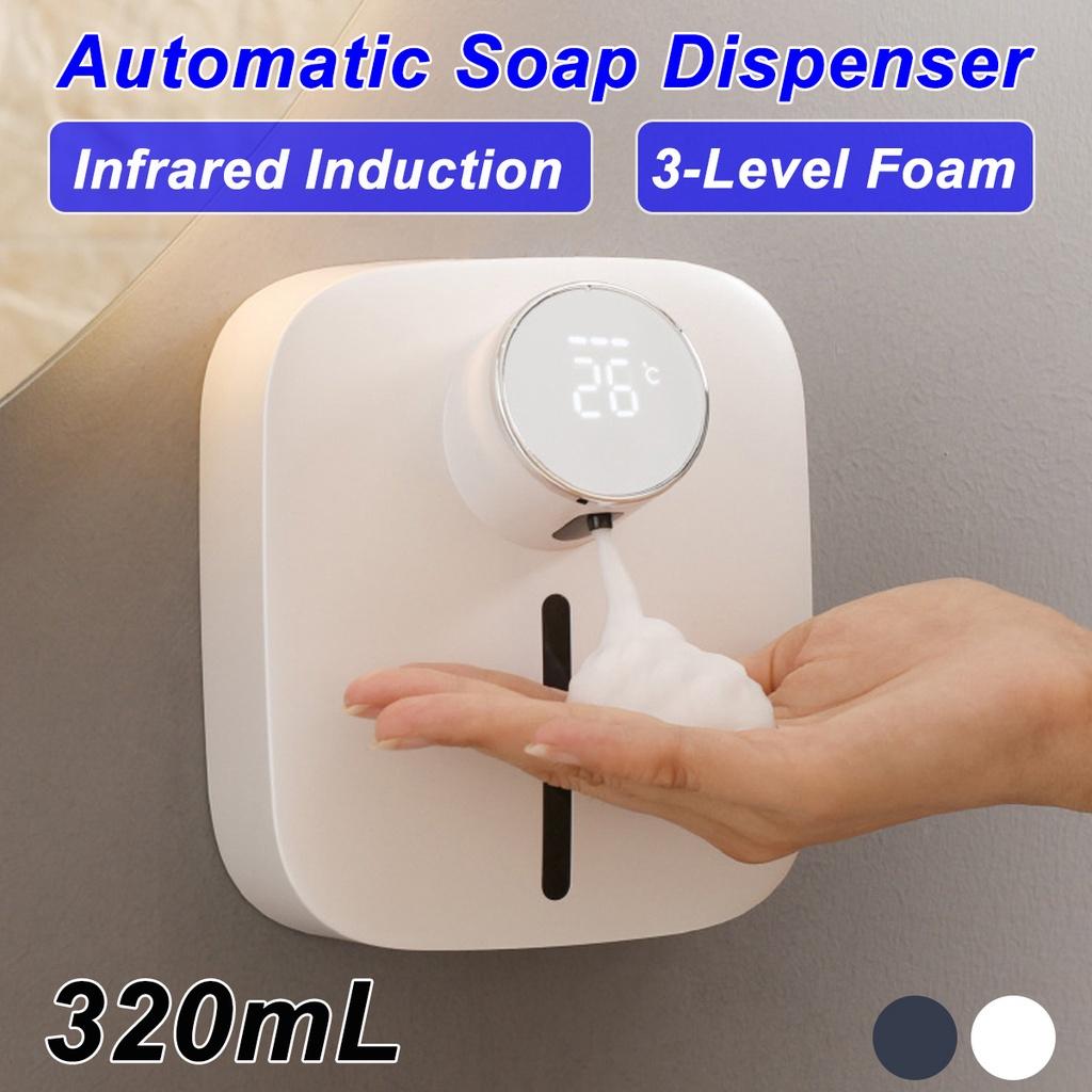 Automatic Foam Soap Dispenser with Temperature Digital Display Rechargeable Infrared Sensor Touchless Pump 3W