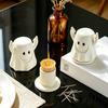 Middle Finger Ghost Toothpick Box, Halloween Ghost Toothpick Holder Dispenser, Dental Floss Swabs Toothpick Container for Kitchen Countertop