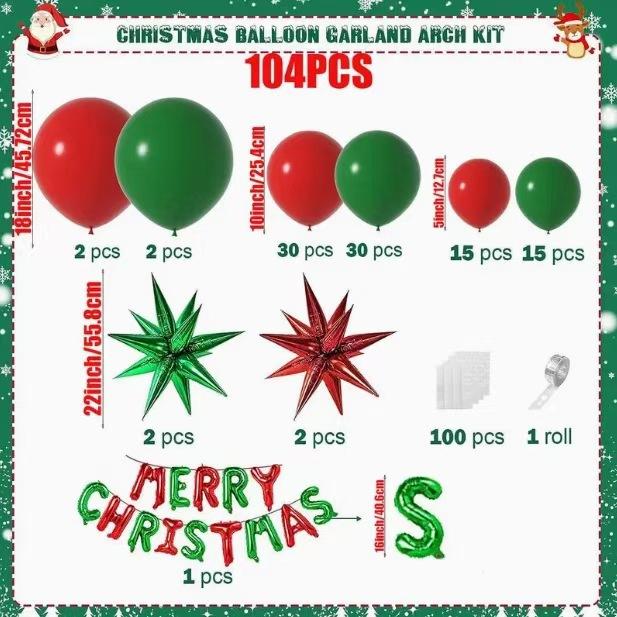 Christmas Theme Exploding Star Aluminum Film Balloon Supplies Christmas Arch Decoration Set Deeply Party Arrangement