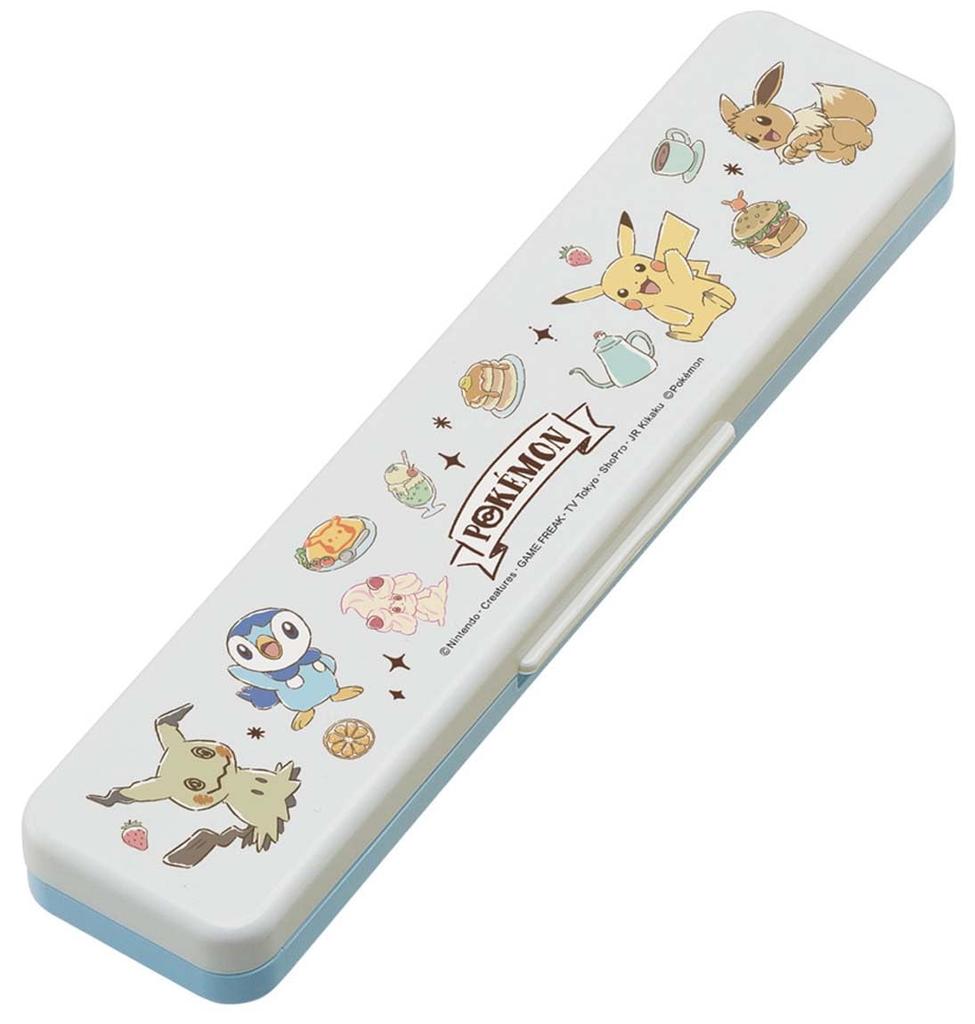Skater Essstäbchen und Löffel Bento Kombi Made in Cafe Set, Box, Erwachsener, Antibakteriell, Set, 18cm, Klapperfrei, Japan, Pokemon, Kunst, CCS3SAAG-A