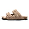 Fashion New Women's Cork Slippers In Autumn and Winter Wear Women's Suede Warm Home Slippers