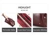 Wrist-Strap Women's Makeup Bag: Cowhide, Double Metal Hinge, Trendy & Fashionable