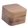 Ring Holder Box 5.5cm Square Walnut Wood Magnetic Closure Portable Jewelry Ring Case for Wedding