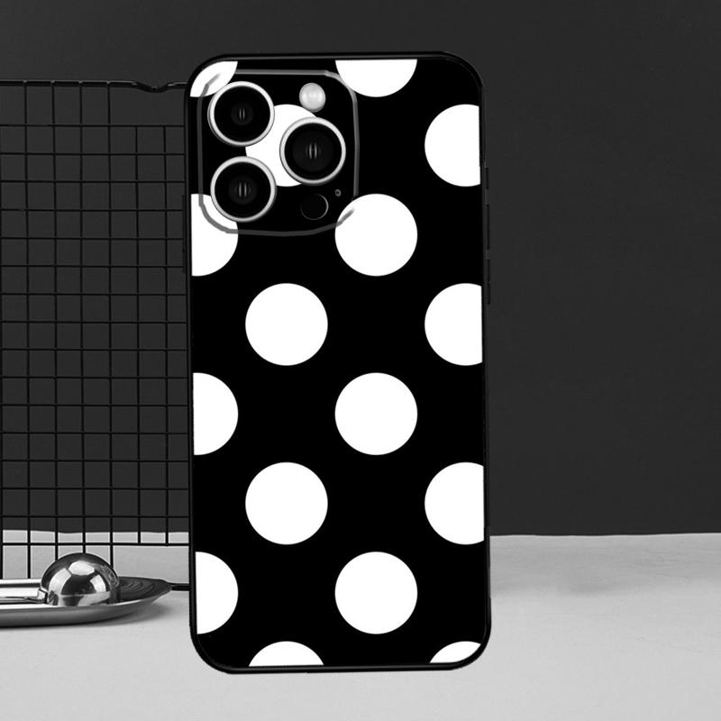 Black And White Polka Dot Protective Cover For iPhone 11 14 12 13 Pro Max Mini X XR XS Max 7 8 Plus SE 2020 Phone Case
