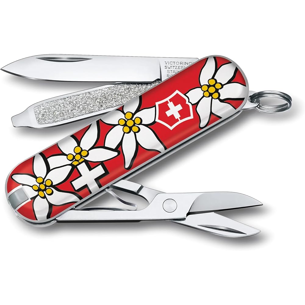 Victorinox Classic SD Edelweiss Swiss Army Knife 5 Functions Compact Lightweight Multi-Tool