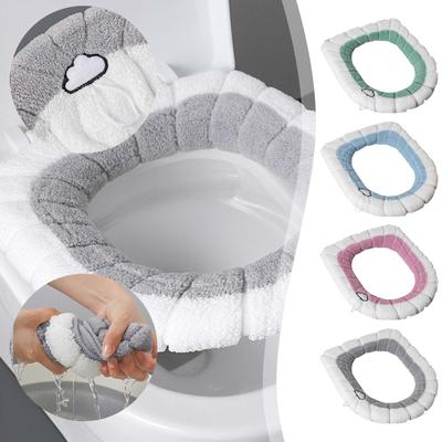 O-förmige Toilettenauflage, Toilettenbezug, Plüsch, Winter, warm, universelles Toilettenbezugskissen