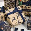 6pcs Christmas Wrapping Paper Cardboard with Geometric Design Featuring Reindeer and Snowflake Patterns Gift Packaging Set