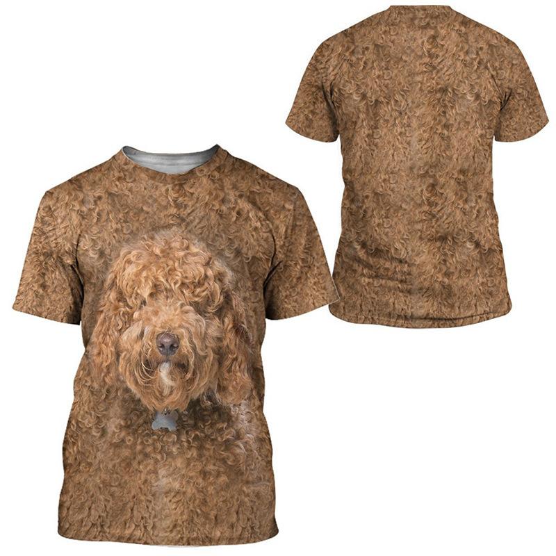 Summer Round Neck Animal Pattern 3D Print Top Fashionable Casual Short Sleeved Men's T-shirts